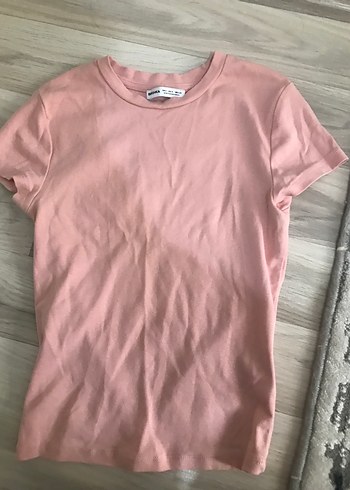Pembe Kısa Kollu Basic Kadın Tişört