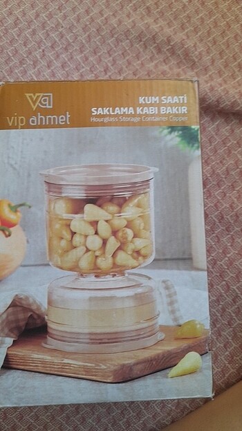 Beden Kum saati bakir renk saklama kabi tursuluk
