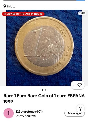 Eski Koleksiyonluk nadir 1 Euro - Görsel 4