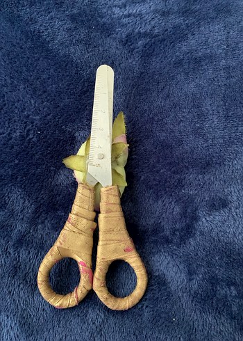 Pastel Mavi Çiçekli Nişan Makası - Görsel 2