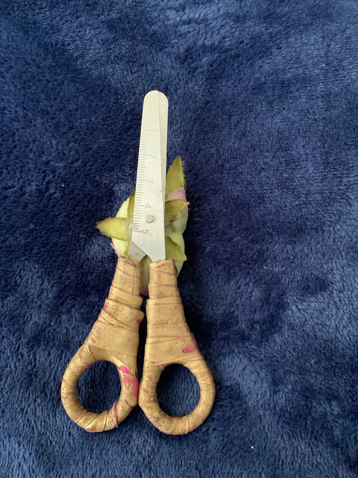 Pastel Mavi Çiçekli Nişan Makası - Görsel 2