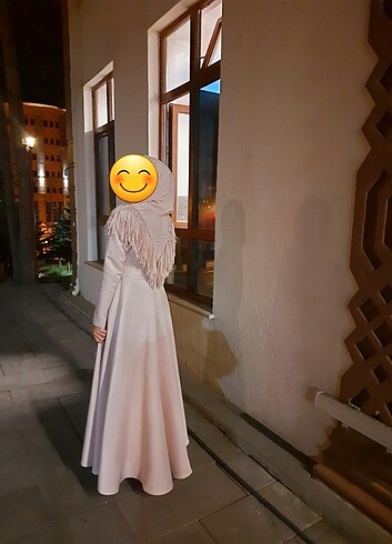 Pudra pembesi Abiye elbise - Görsel 5