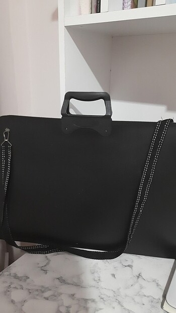 Siyah çapraz askılı çanta/ resim çantası  - Görsel 2