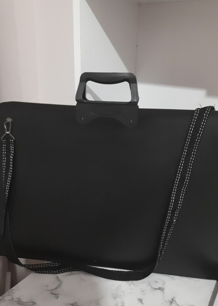 Siyah çapraz askılı çanta/ resim çantası  - Görsel 2