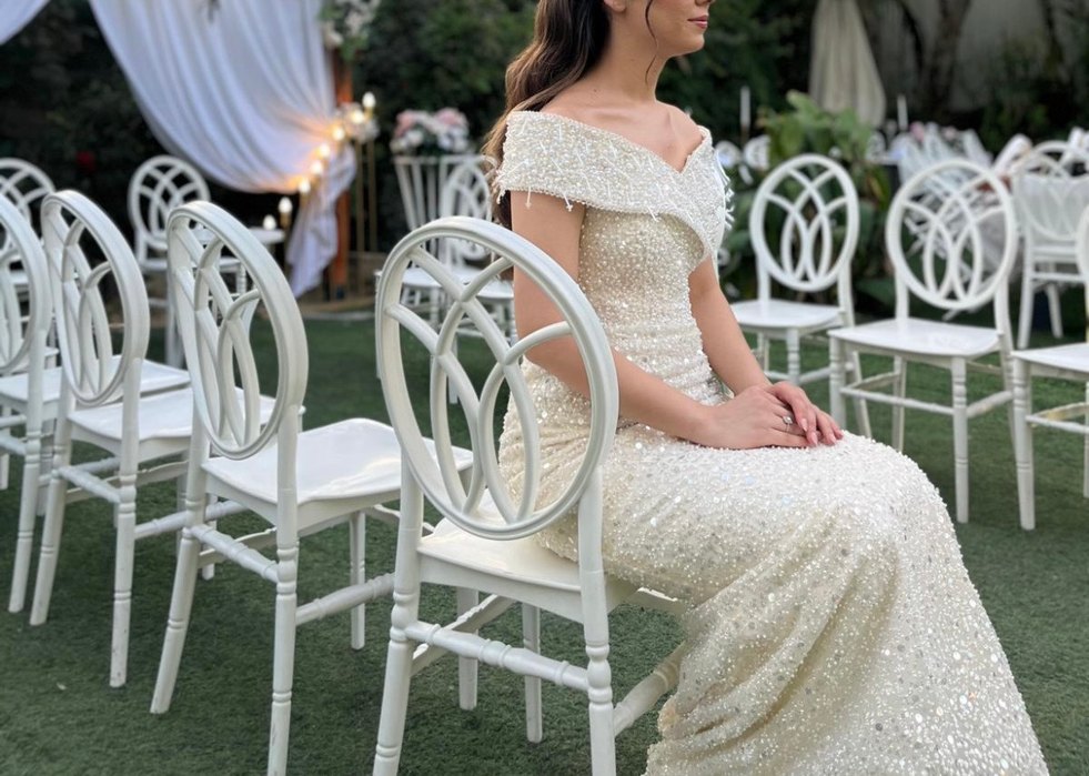 Ekru nişan elbisesi gelinlik - Görsel 2