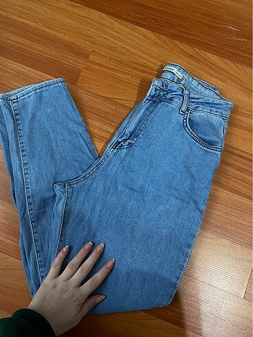 kadın mavi pantalon