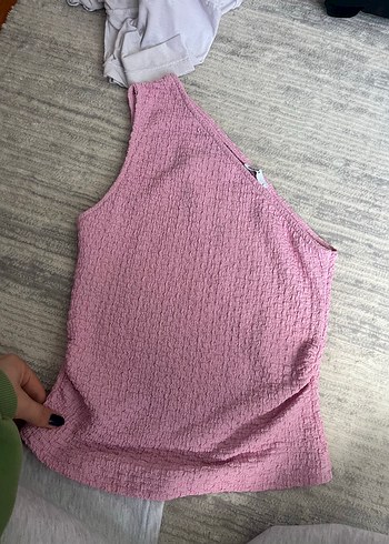 Pembe tek omuz crop