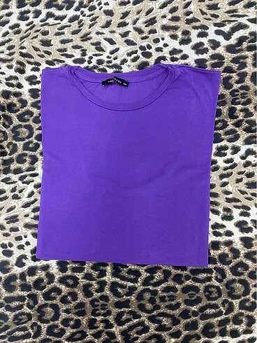 Mor tek renk rahat tshirt