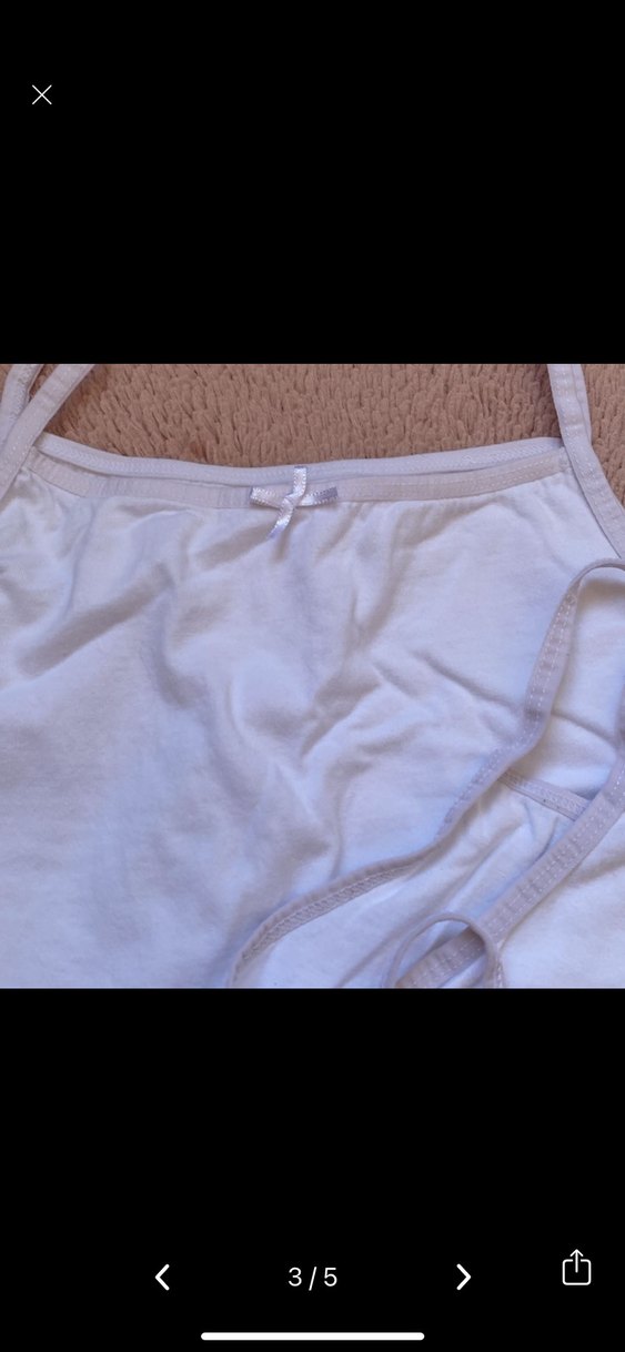 Beyaz Kız Çocuk Atlet 3lü Set - Görsel 3