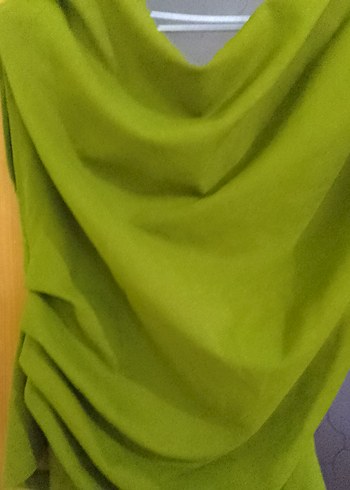 Drapeli Straplez Kadın Bluz - Haki - Görsel 7