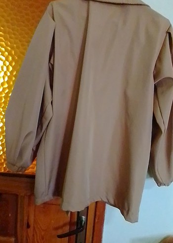 Bej Midi Kadın Trençkot Bol Kesim - Görsel 7