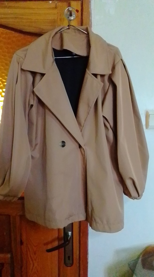 Bej Midi Kadın Trençkot Bol Kesim - Görsel 3