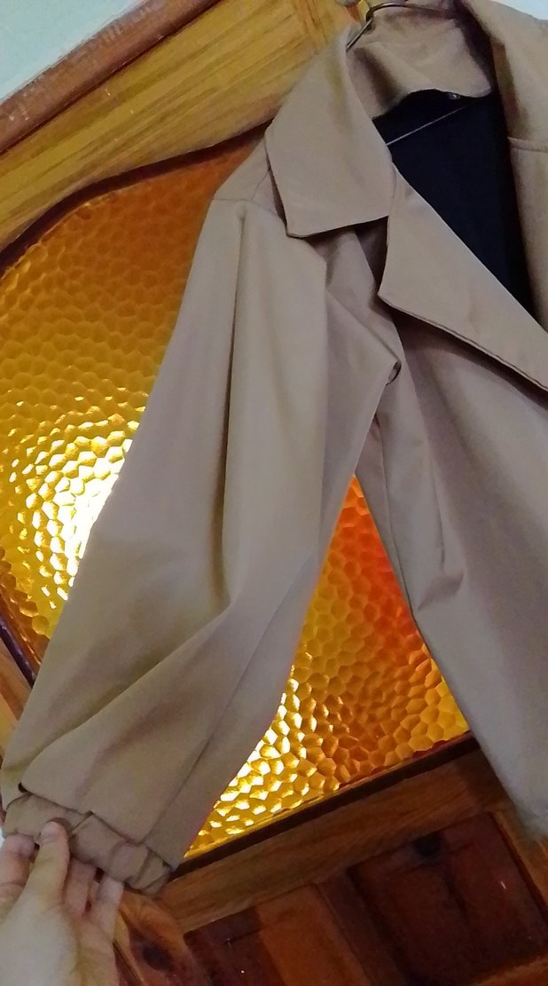 Bej Midi Kadın Trençkot Bol Kesim - Görsel 5