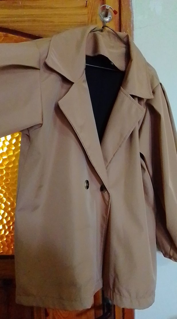 Bej Midi Kadın Trençkot Bol Kesim - Görsel 2