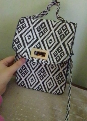 Bohem Desenli Gri Kadın Çanta - Görsel 6