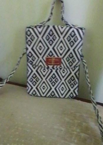 Bohem Desenli Gri Kadın Çanta - Görsel 3