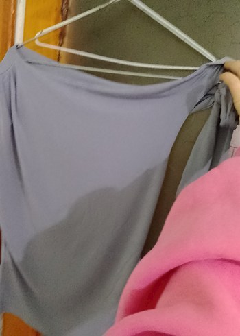 Drapeli Askısız Mor Kadın Bluz - Görsel 3