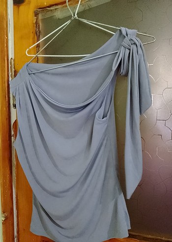 Drapeli Askısız Mor Kadın Bluz - Görsel 4