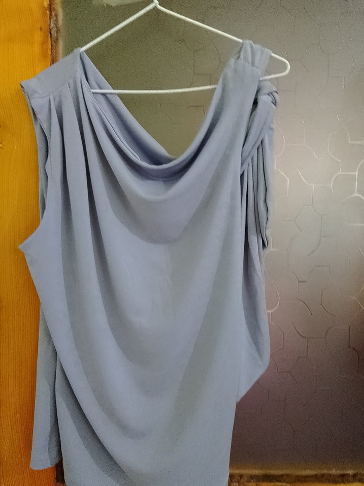 Drapeli Askısız Mor Kadın Bluz - Görsel 2