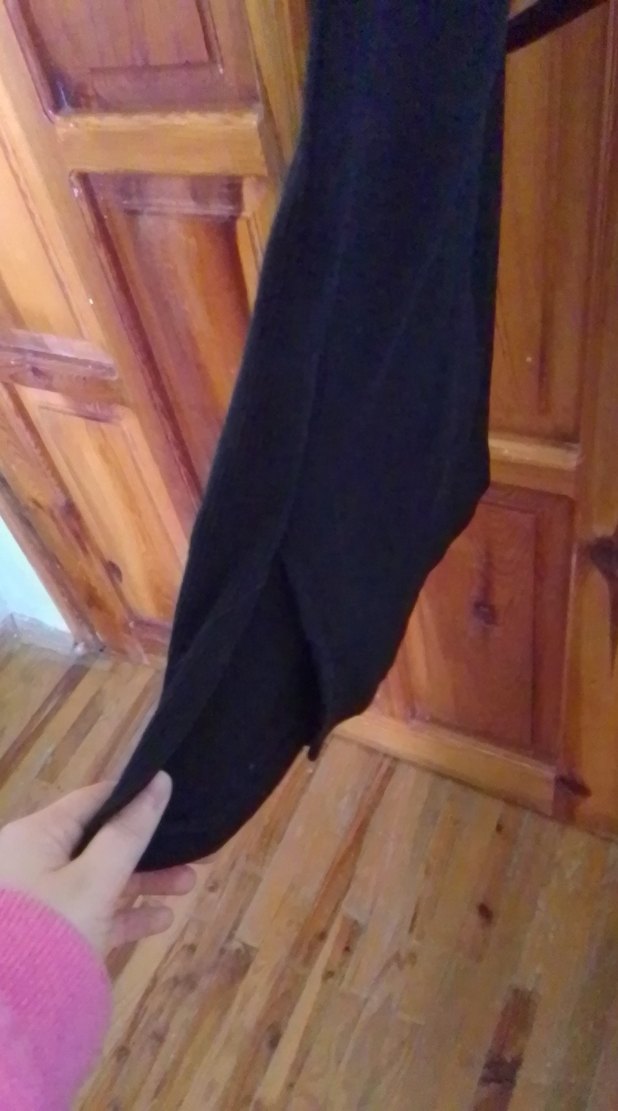 Siyah Süet Yüksek Yakalı Uzun Elbise - Görsel 2