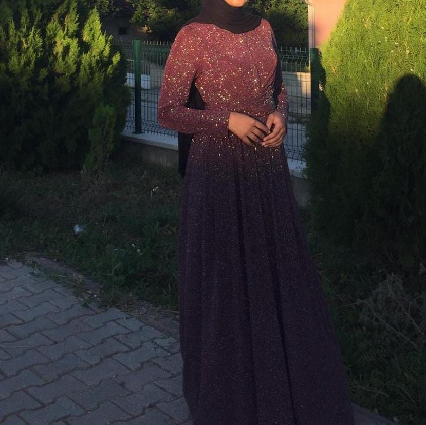 Bordo Parlak Uzun Bohem Elbise - Görsel 3