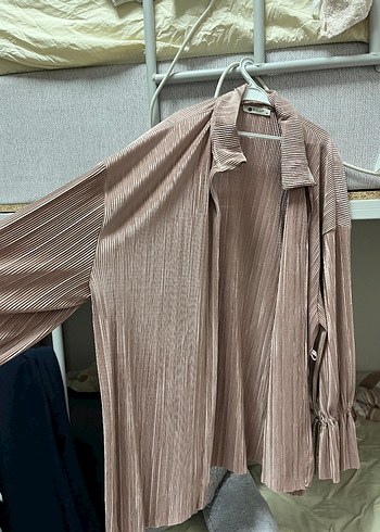 Kadın  Uzun Piliseli Keten gömlek takım ikili - Görsel 9