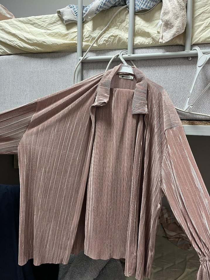 Kadın  Uzun Piliseli Keten gömlek takım ikili - Görsel 2