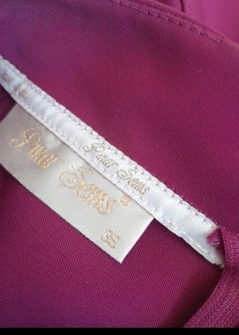 38 Beden Bordo Nakışlı Uzun Kollu Kadın Elbise
