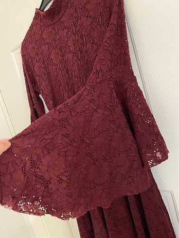 m Beden Bordo elbise