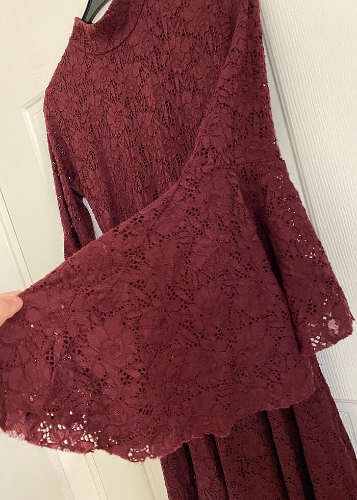 Bordo elbise - Görsel 3