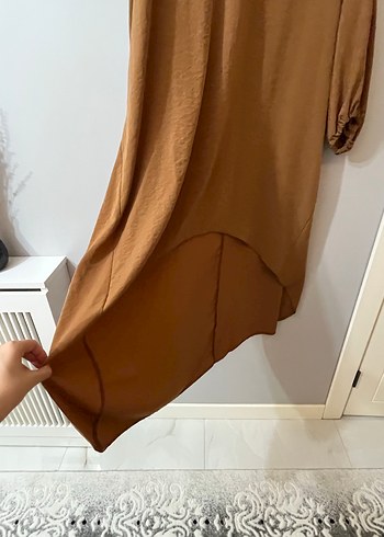 Uzun, Salaş, Bej Kadın Tunik - Görsel 2