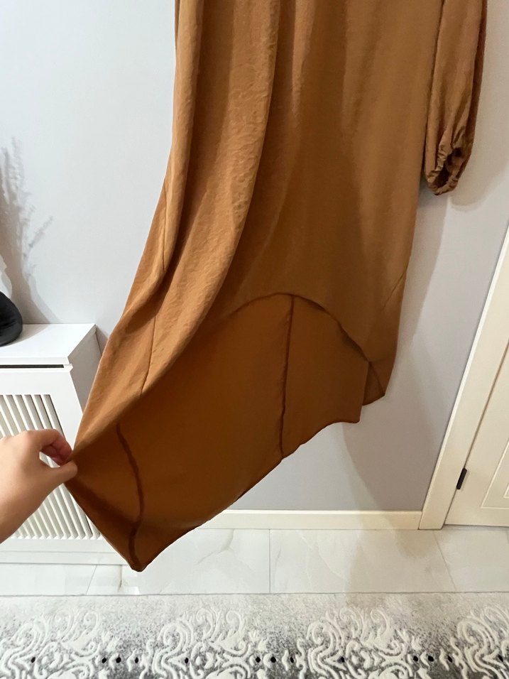 Uzun, Salaş, Bej Kadın Tunik - Görsel 2