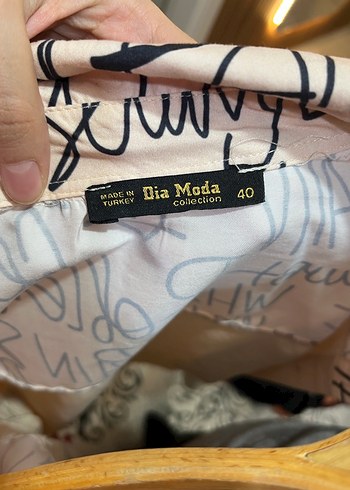 Bej Uzun Kollu Baskılı Keten Gömlek - Görsel 2