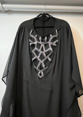 Siyah Nakışlı Uzun Bohem Elbise - Görsel 2