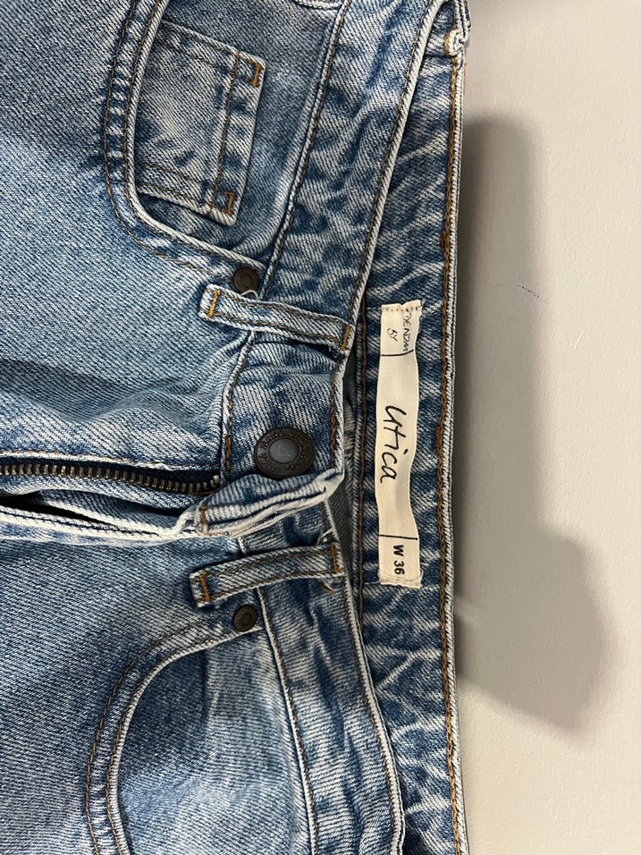 Yırtık Detaylı Mavi Kadın Kot Pantolon - Görsel 2