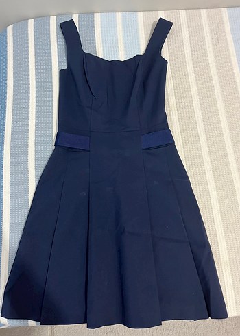 Lacivert Midi Strappy Elbise
