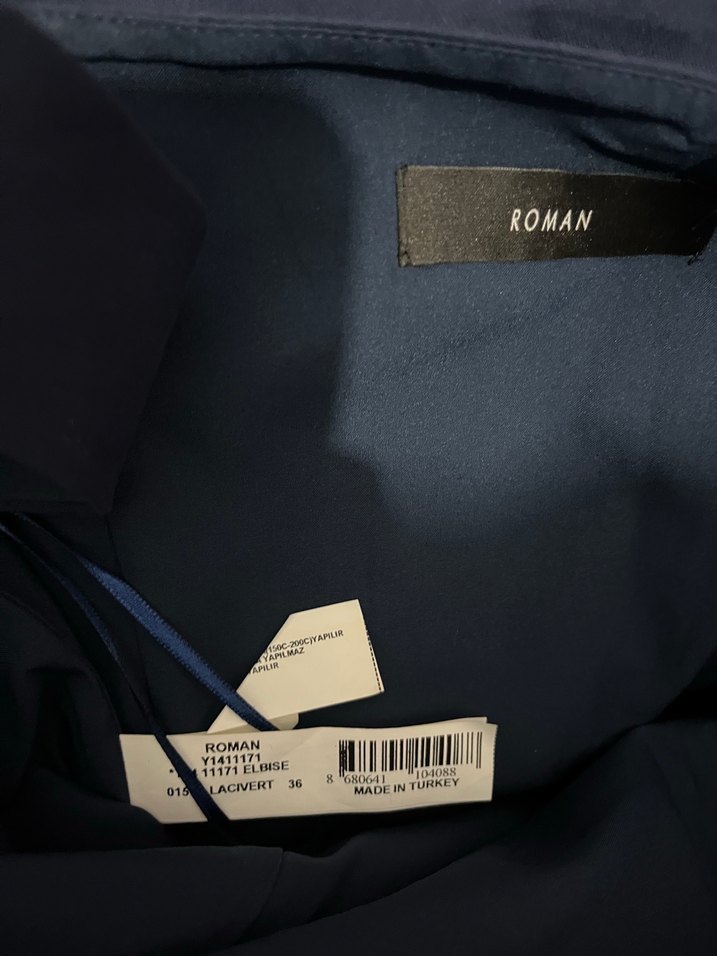 Lacivert Midi Strappy Elbise - Görsel 3