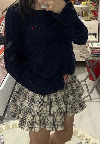 Bershka ekoseli etek