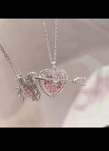Sheinside SHEİN Y2K TARZI PEMBE KALP KOLYE