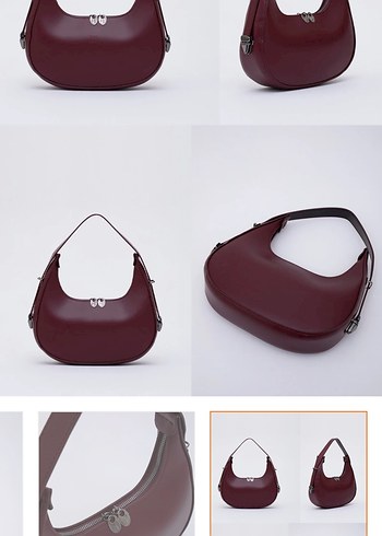 Bordo Deri Tokalı Kadın Çanta - Görsel 2