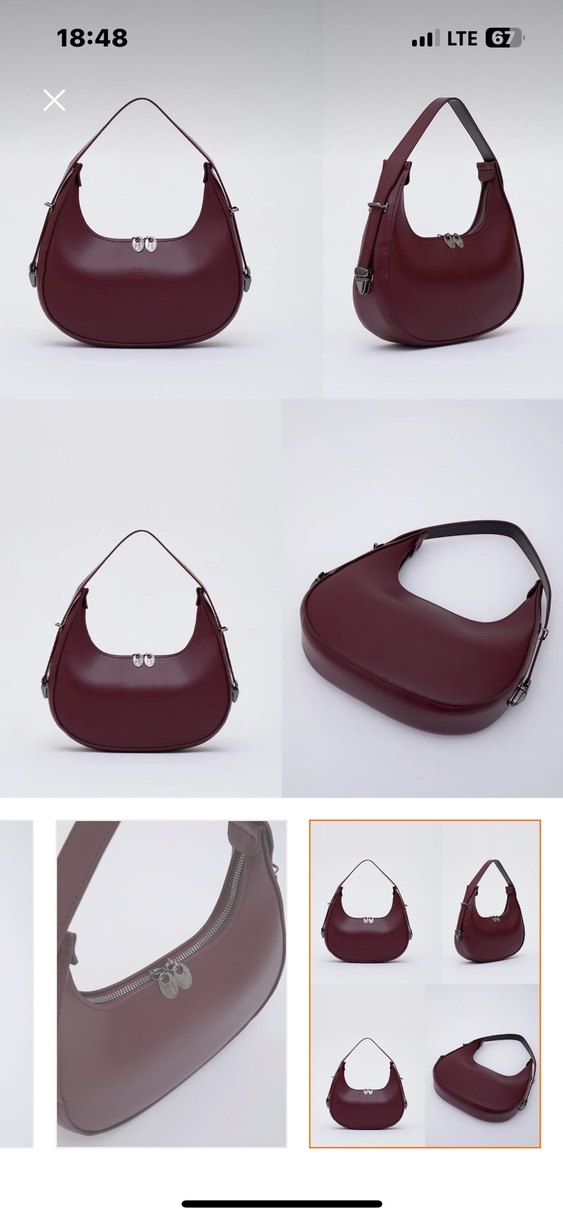 Bordo Deri Tokalı Kadın Çanta - Görsel 2