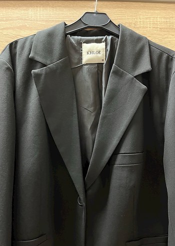 KHLOE Siyah Uzun Kadın Ceket - Görsel 2