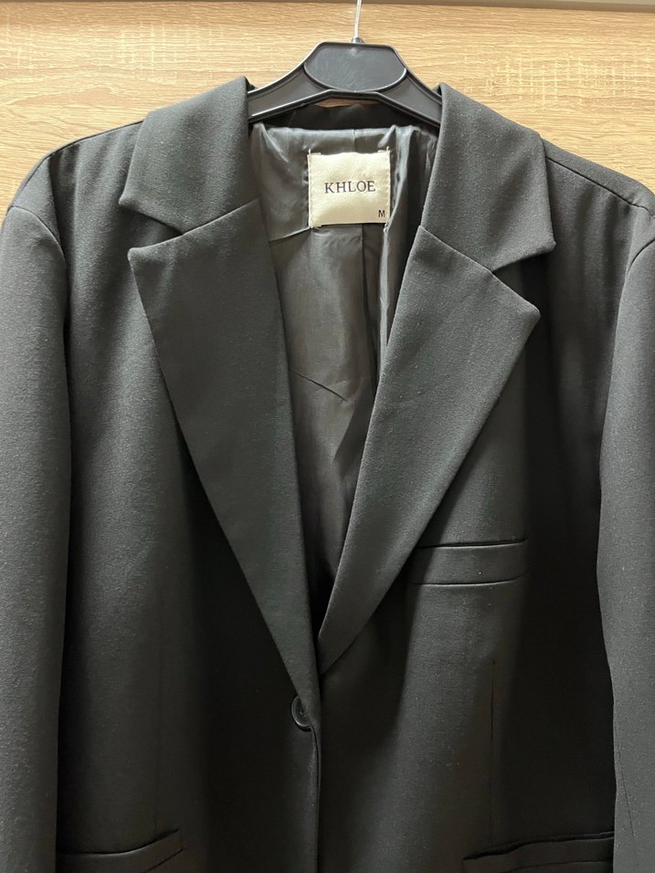 KHLOE Siyah Uzun Kadın Ceket - Görsel 2