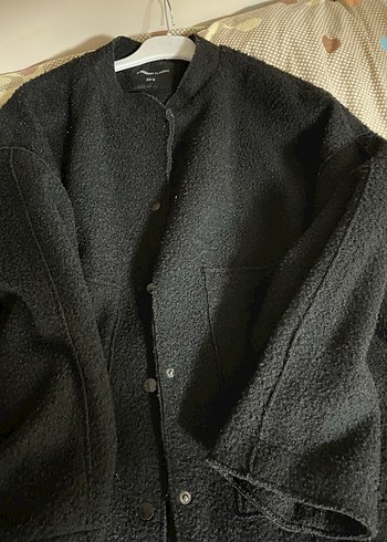 Düğmeli Siyah Oversize Kadın Ceket - Görsel 3