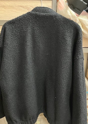 Düğmeli Siyah Oversize Kadın Ceket - Görsel 5