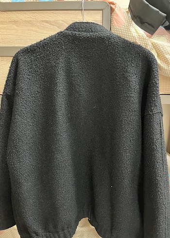 Düğmeli Siyah Oversize Kadın Ceket - Görsel 6