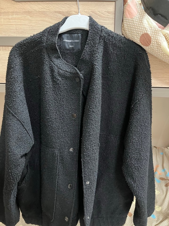 Düğmeli Siyah Oversize Kadın Ceket - Görsel 4