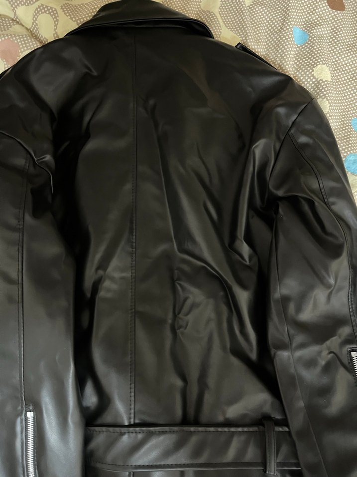 Siyah Deri Biker Ceket - Görsel 4