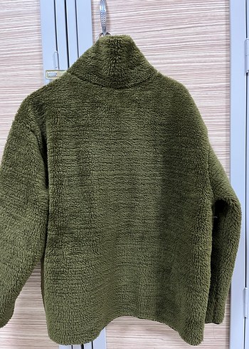 Yeşil Kadın Peluş Fermuarlı Ceket - Görsel 5