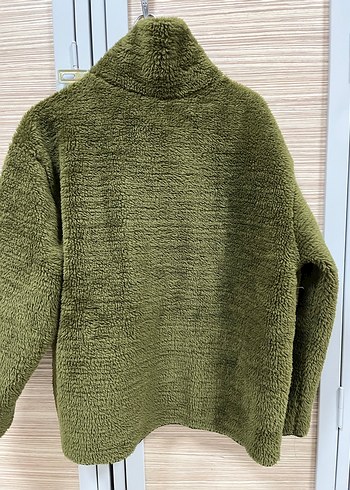 Yeşil Kadın Peluş Fermuarlı Ceket - Görsel 7
